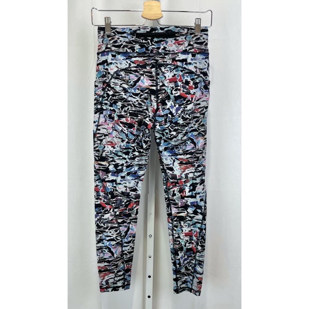 LULULEMON Break Free Tights Pockets Nulux Culture Clash Starlight Black Size 8 - Picture 2 of 8